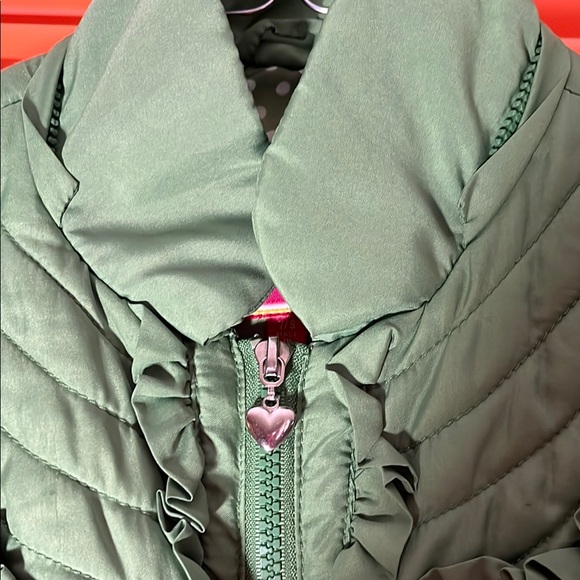 Dollhouse Green Utility Vest Quilted Sleeveless - Picture 2 of 8